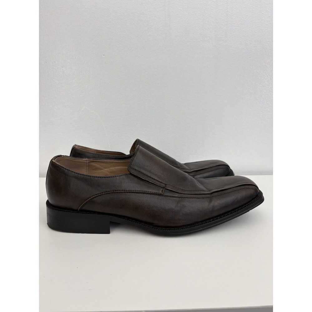 JF J. Ferrar Dash Men's Dress Shoes Size 13M Brown Slip On Loafers Square Toe
